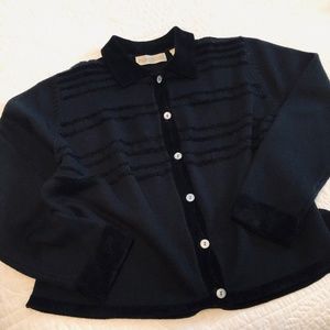 Valerie Stevens Black Wool Cardigan